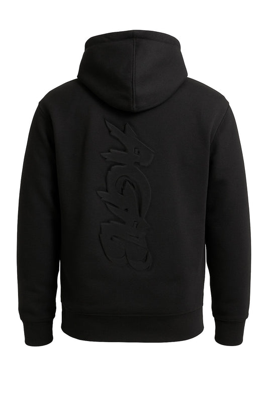 AGAB Heavy Quality Zip Hoodie – schwer, gesticktes Logo, Schwarz